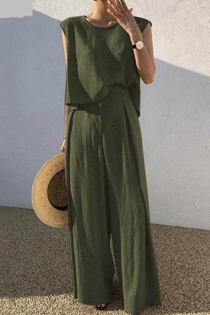 Cotton Tank Pants Suits