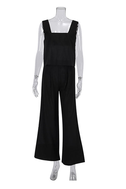 Cotton Square Neck Tank Pants Suits