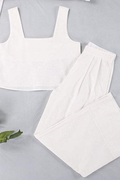 Cotton Square Neck Tank Pants Suits