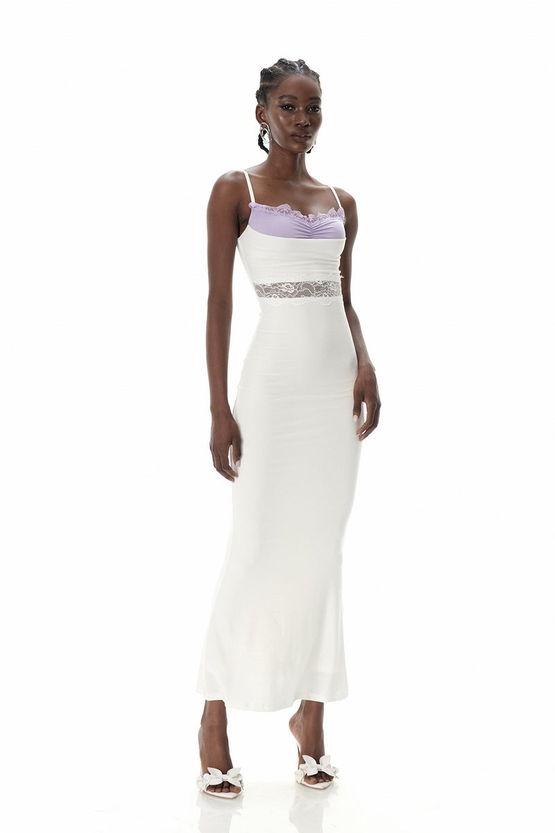 Coy Spaghetti Lace Maxi Dress