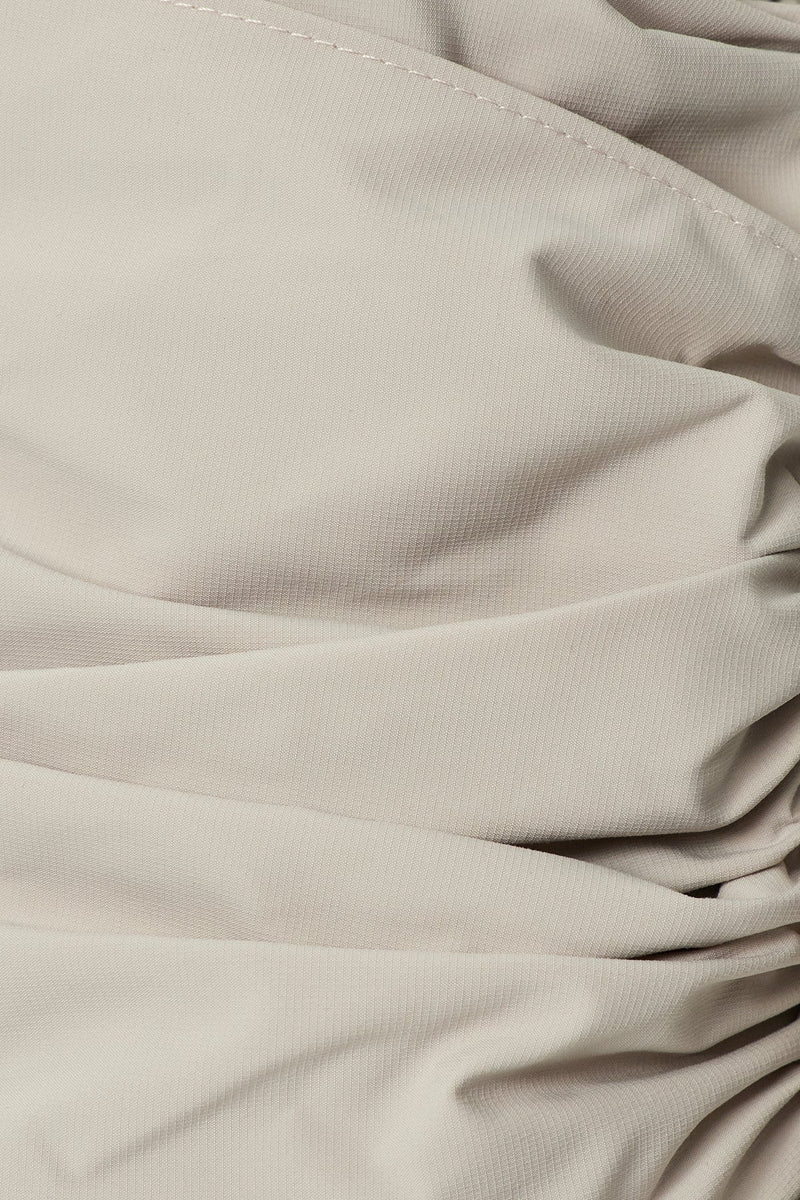 Creiddylad Ruch Drawstring Wide Leg Pants in Beige