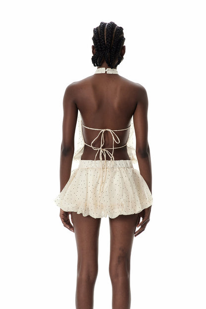 Creon Dot Backless Mini Dress