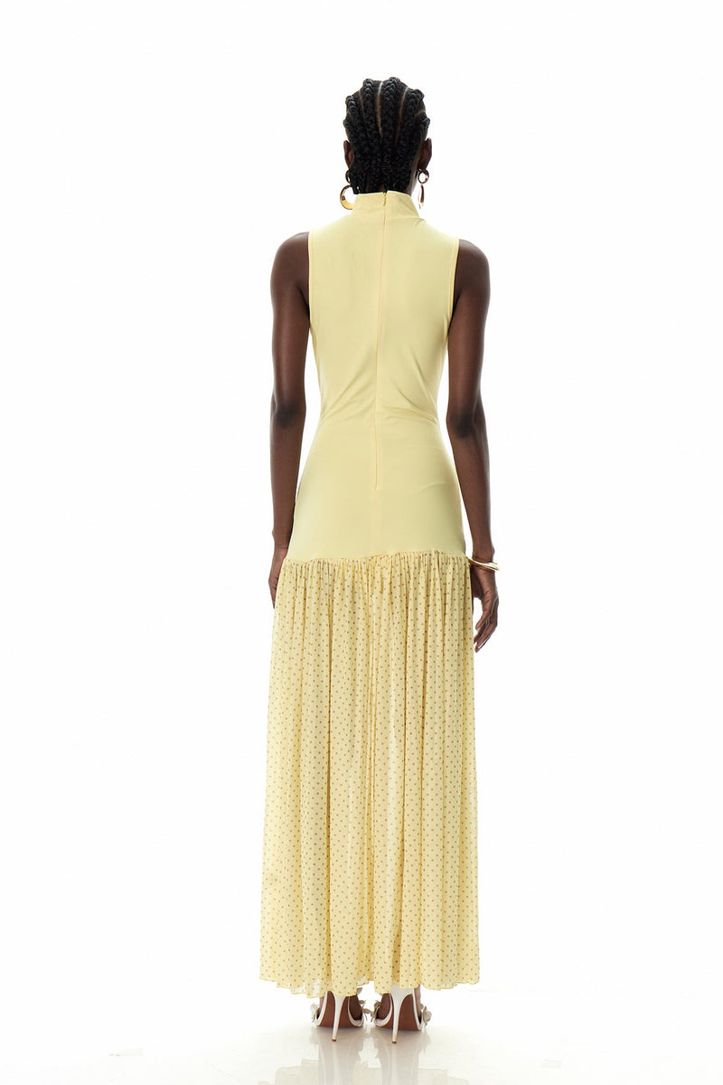 Cressida Sleeveless Dot Maxi Dress