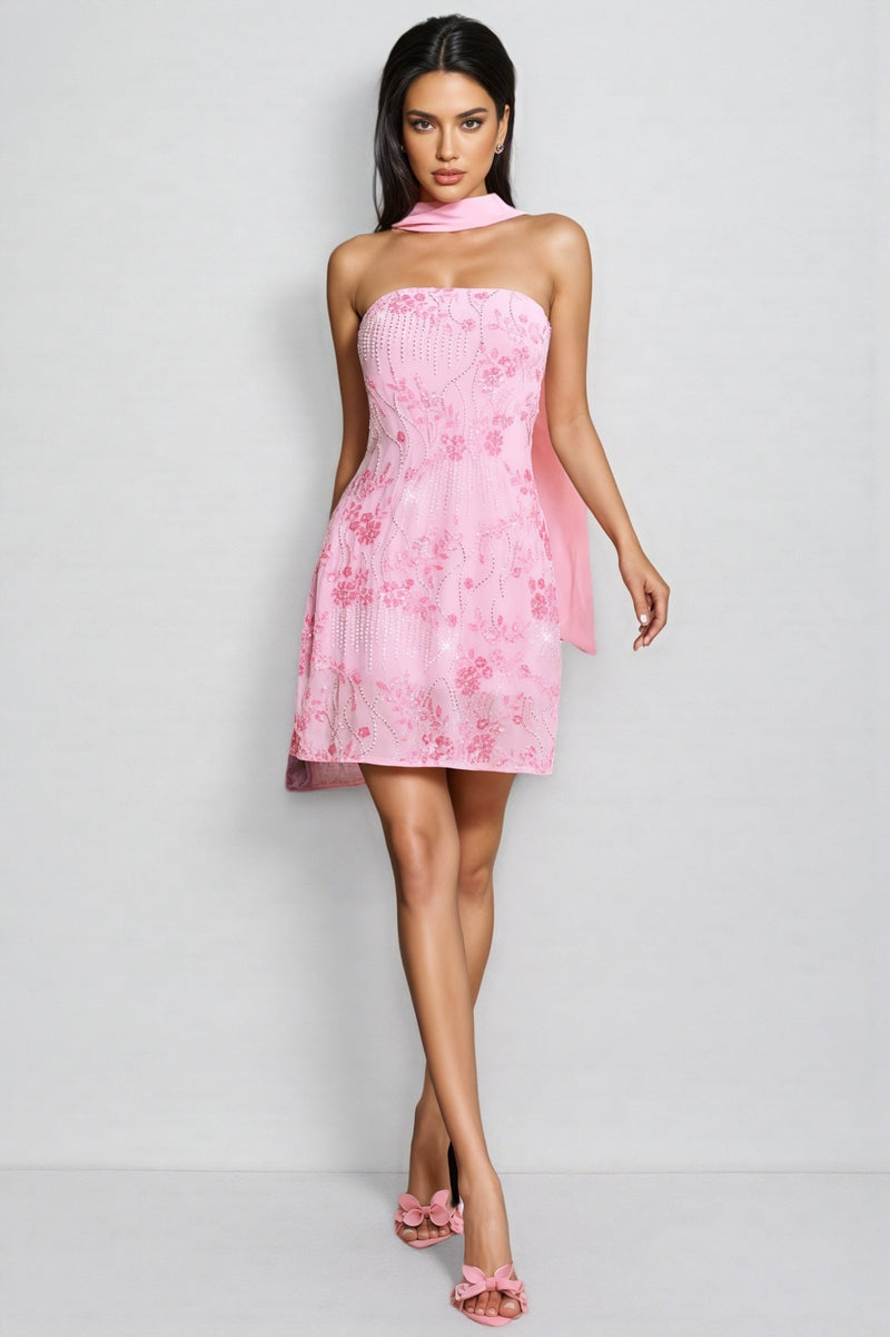 Corviel Sequin Scarf Mini Dress