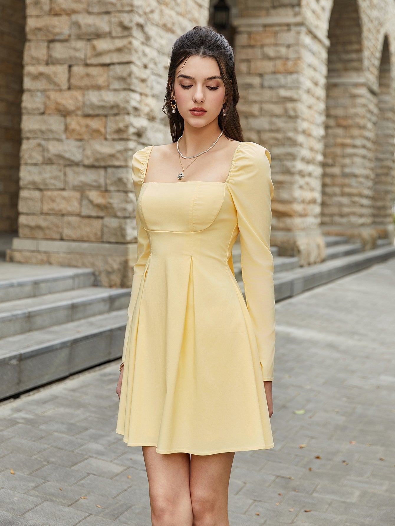 Cut Out Bow Tie Back Ruched Mini Dress