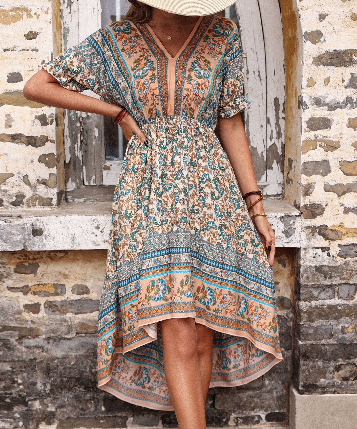 Cadena Midi Dress - Apricot