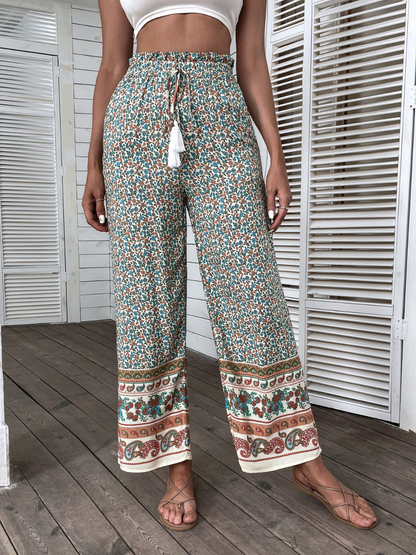 Jasmine Culottes Pants - Black Print