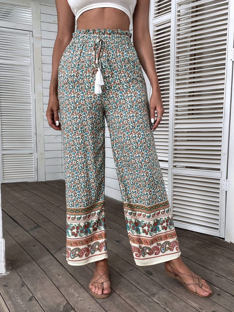 Jasmine Culottes Pants - Black Print