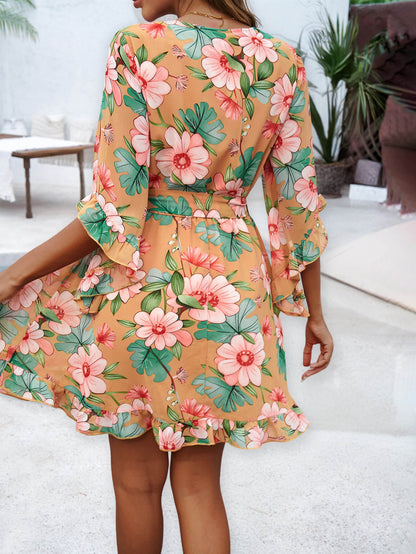 Sienna Wrap Mini Dress - Yellow