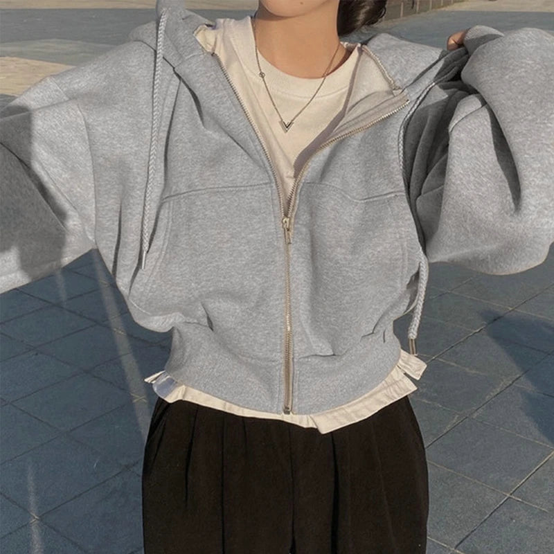 Fur Collar Aesthetic Cardigan Hoodie