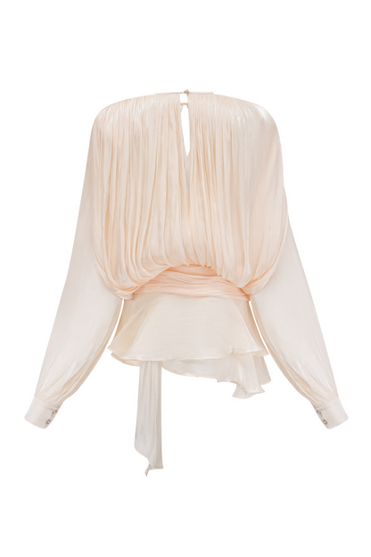 Beryl Pleated Ruffle Hem Mini Dress