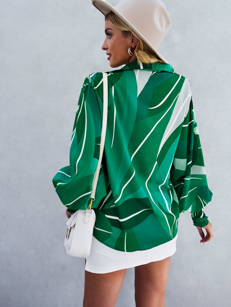 Fleetwood Blouse - Green Print