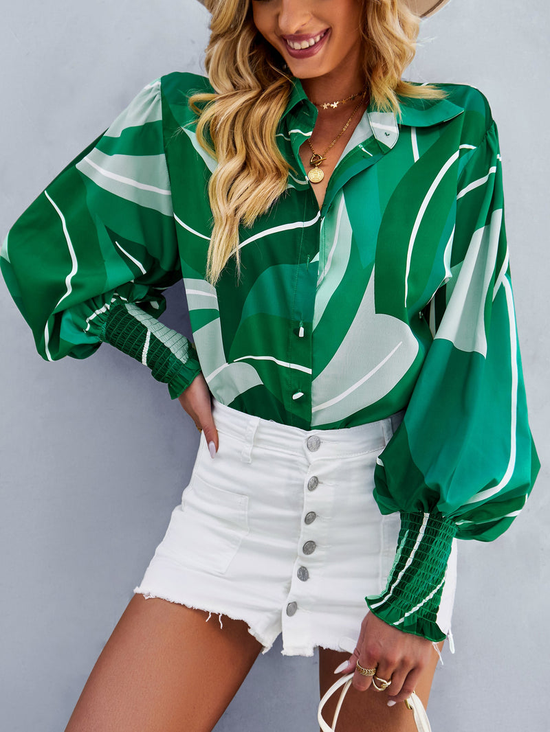 Fleetwood Blouse - Green Print