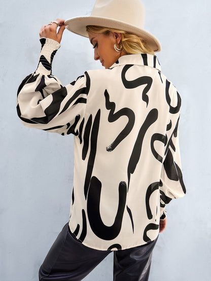 Fleetwood Blouse - Beige Print