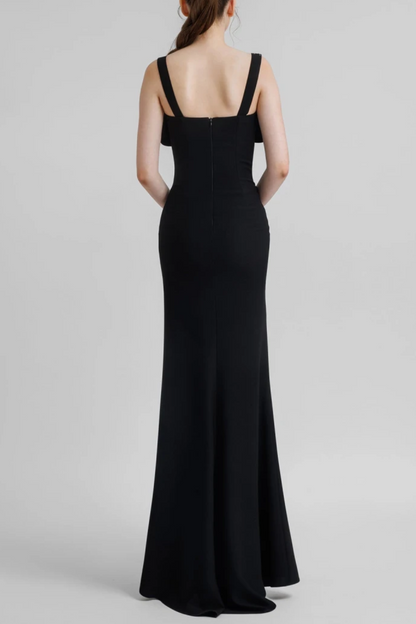 Dancis See-through Corset Maxi Dress - Black