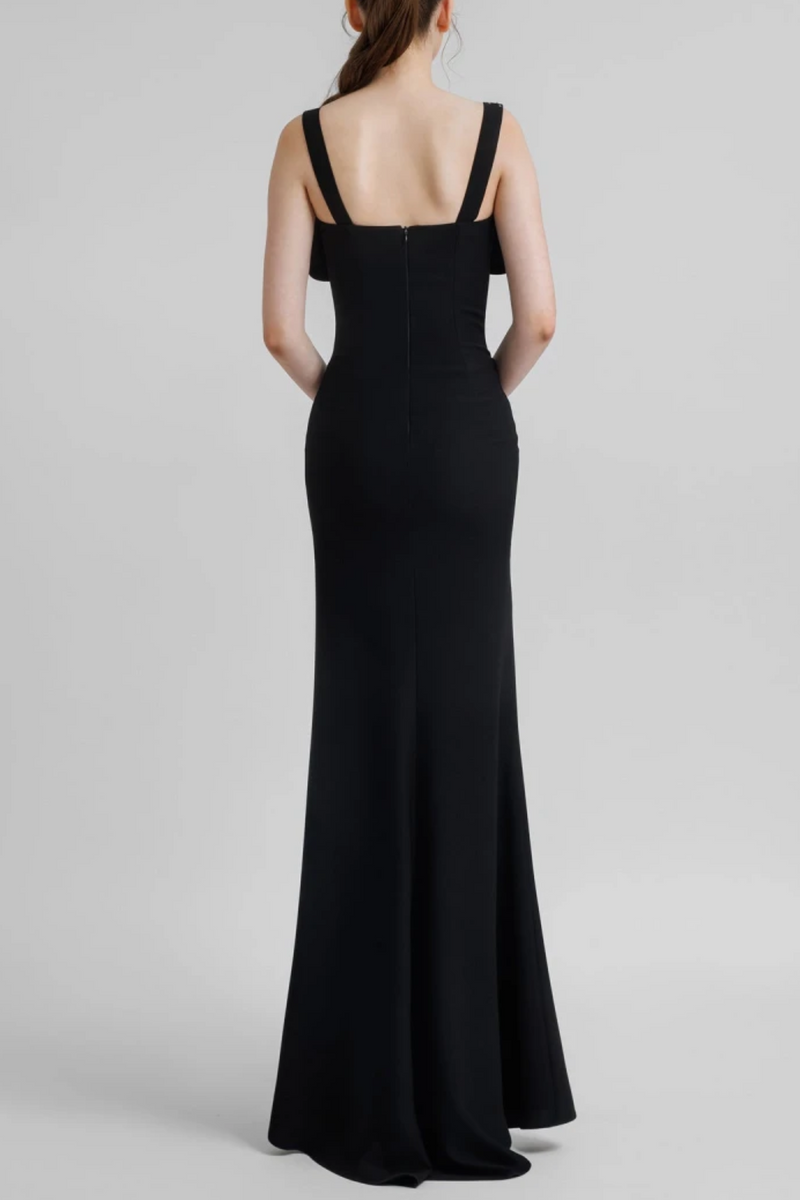 Dancis See-through Corset Maxi Dress - Black