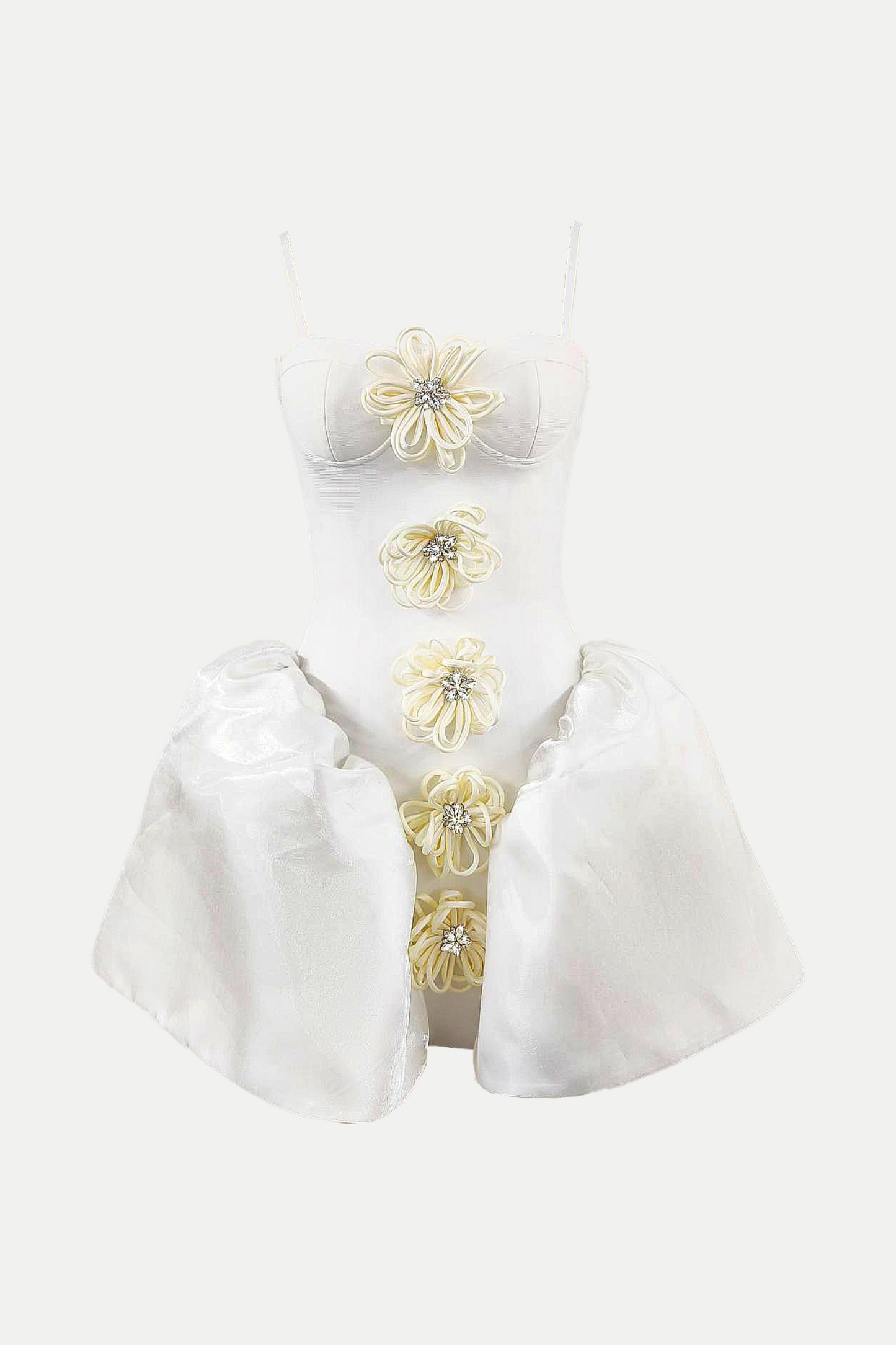 Darrah Appliqué Mini Bandage Dress - White