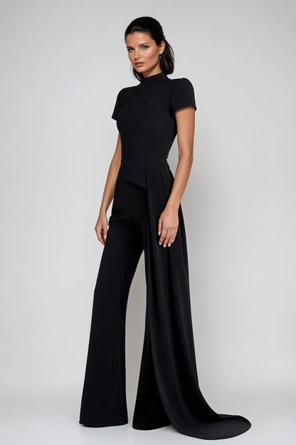 December Deconstruct Fringe Pants Set in Black