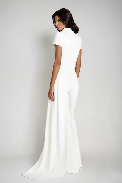 December Deconstruct Fringe Pants Set in White