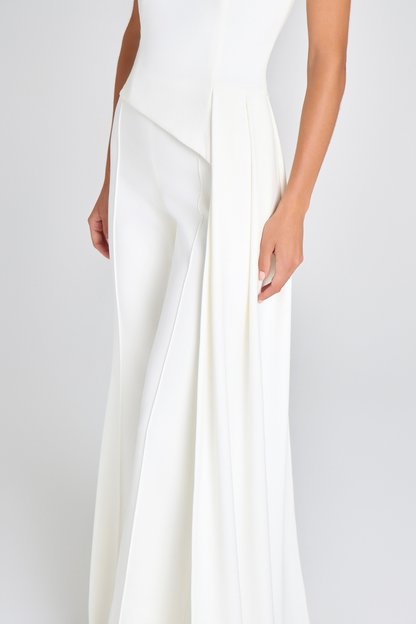 December Deconstruct Fringe Pants Set in White