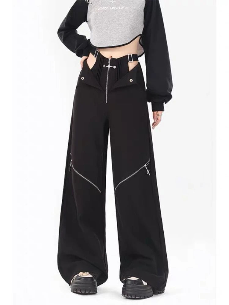 Black Retro Cargo Halloween Pants