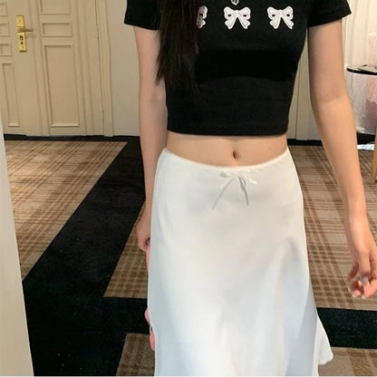 Dressbetty - White Ruffle Mid Skirt