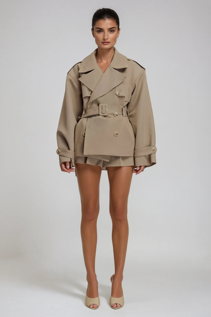 Dejana Trench Coat Pants Set