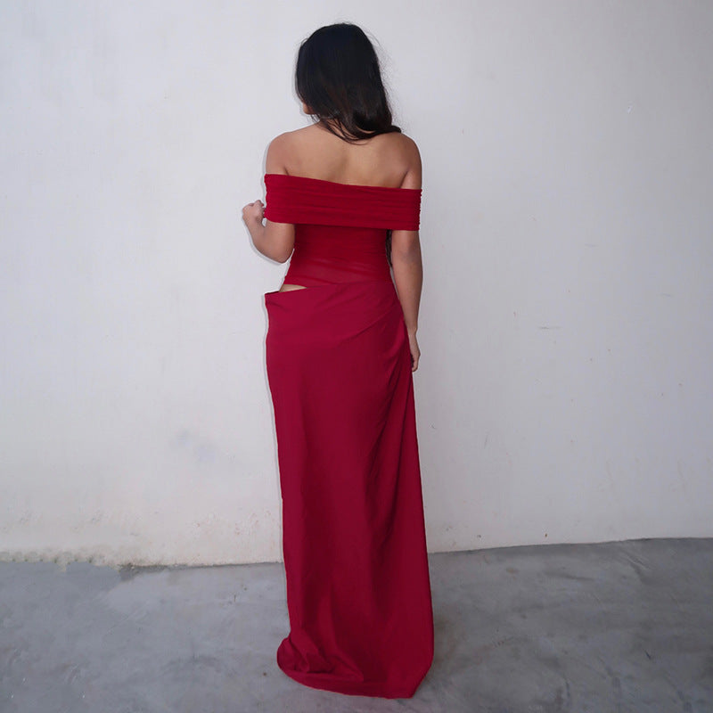 Maisy | Off-shoulder Mesh Maxi Dress