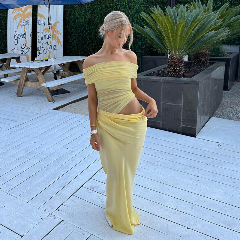 Maisy | Off-shoulder Mesh Maxi Dress