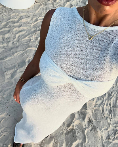 Mika | Round Neck Knitted Maxi Dress
