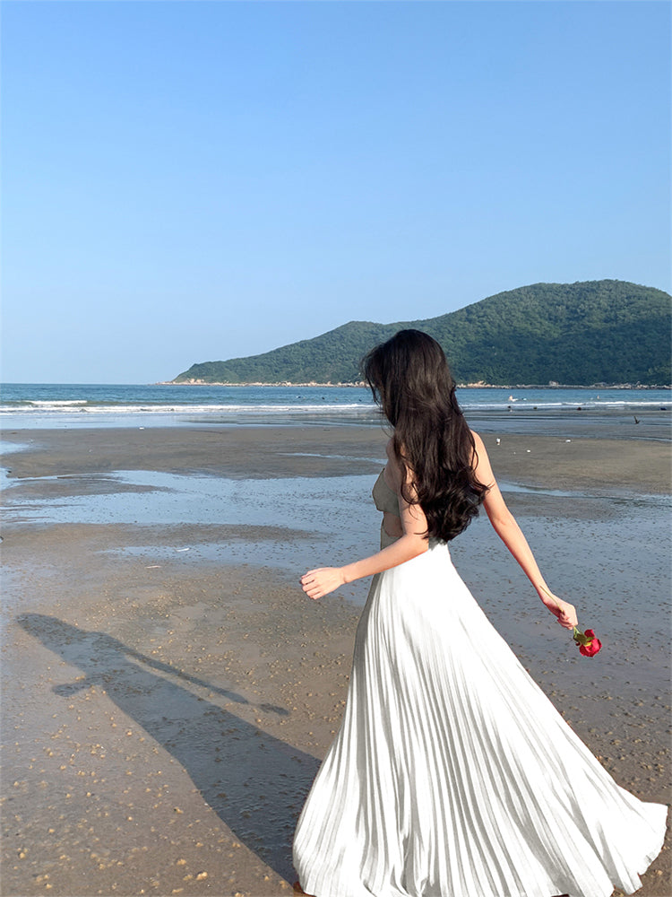 Dopamine Yellow Spaghetti Strap Maxi Dress _ Backless Vacation Outfit
