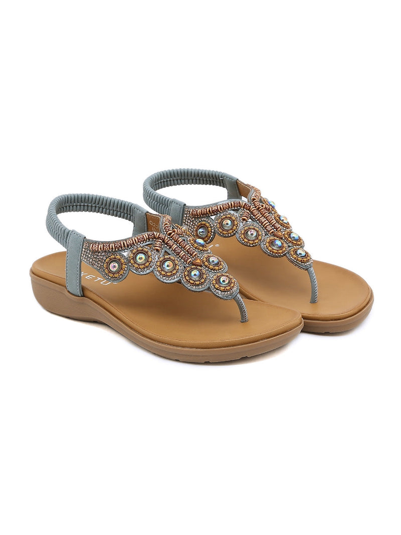 Siketu | V-strap Rhinestone Sandal