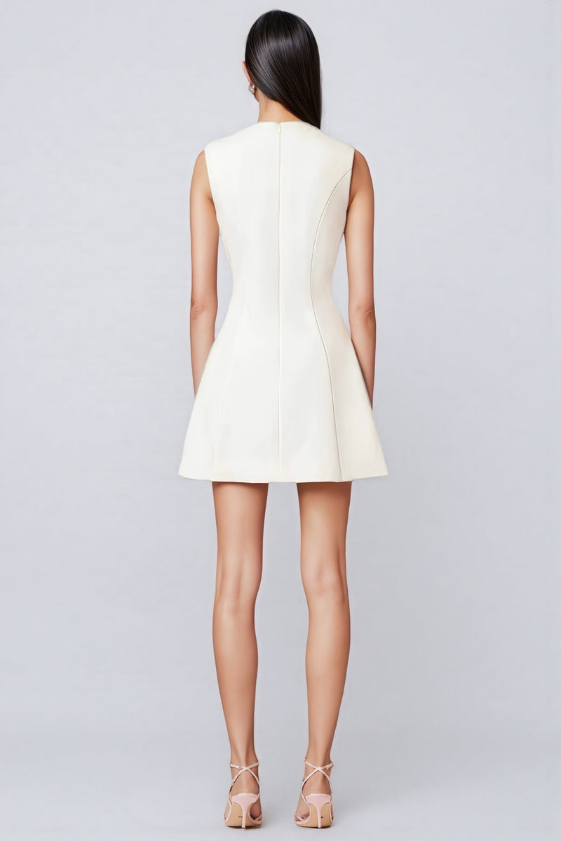 Flavia White Buttercup Embroidered Mini Dress