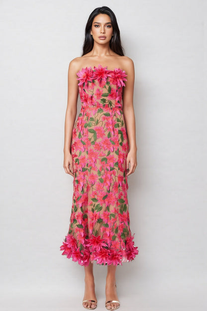 Adame 3d Mesh Midi Dress