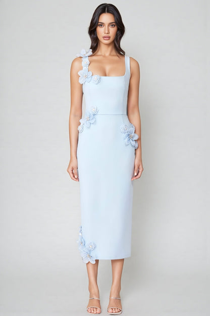 Molao Blue 3d Midi Dress