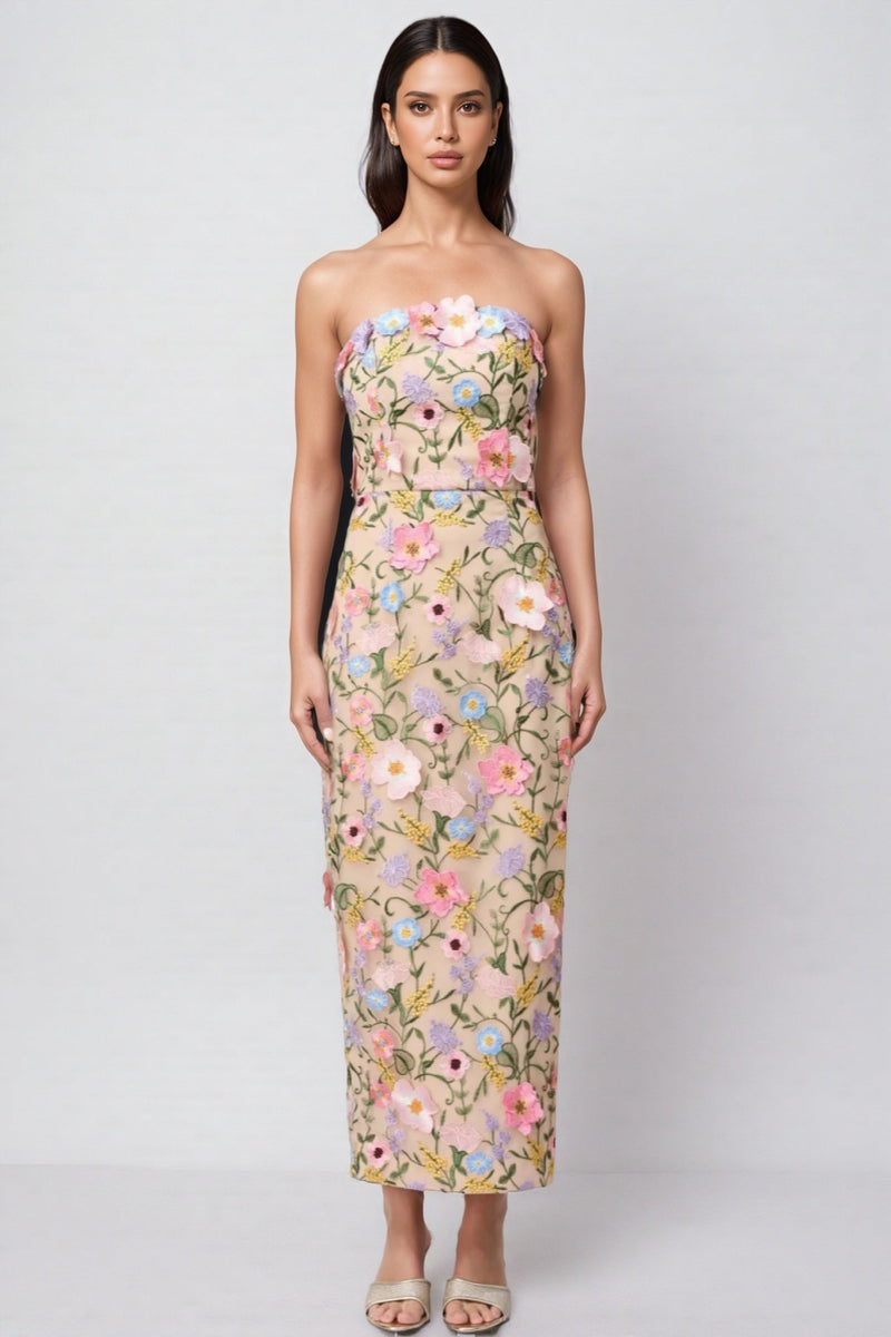 Eddek Strapless Midi Dress