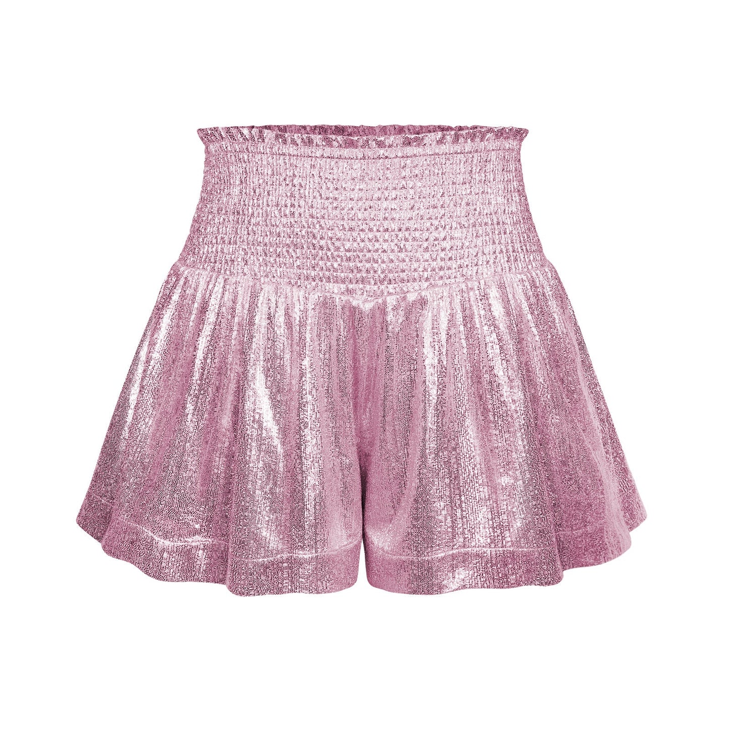 Choose to Sparkle Metallic Shorts - Pink