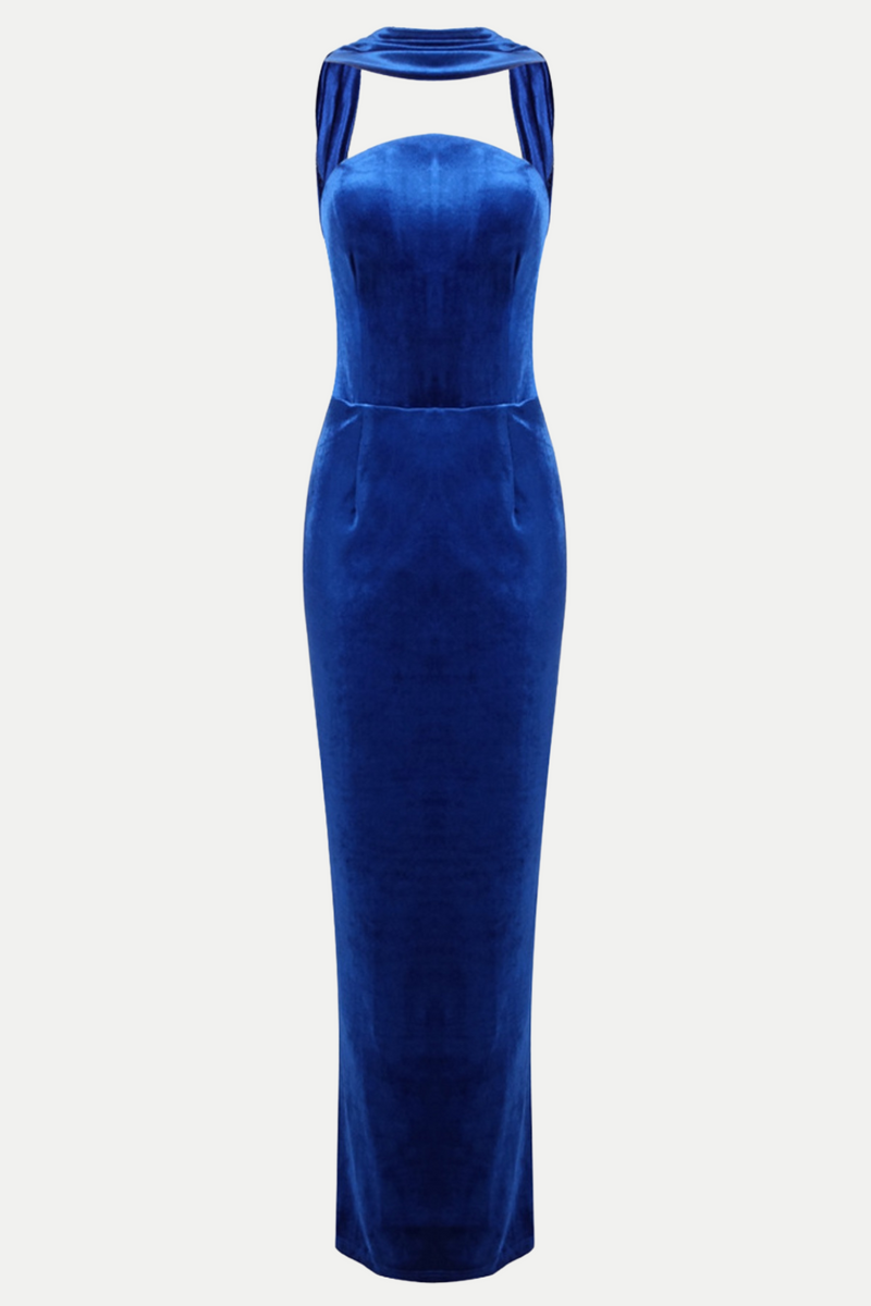 Eadward Velvet Halter Maxi Dress