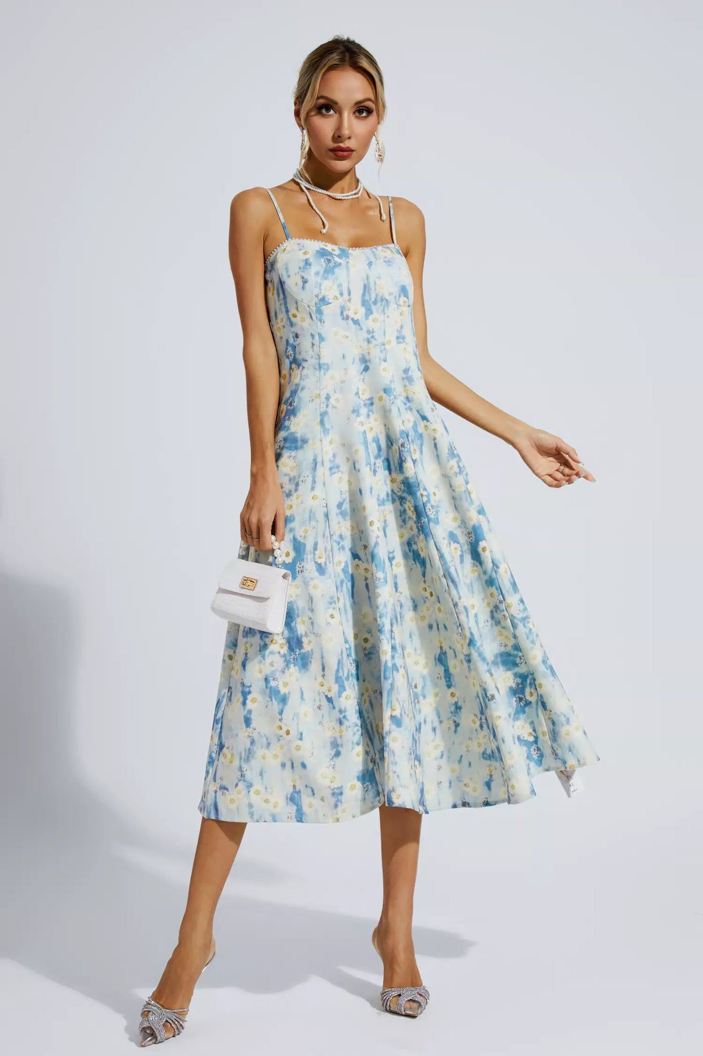 Edith Blue Slip Maxi Dress