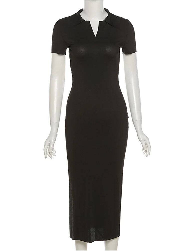 Knitted Short Backless Bandage Stretch Lady Midi Dresses