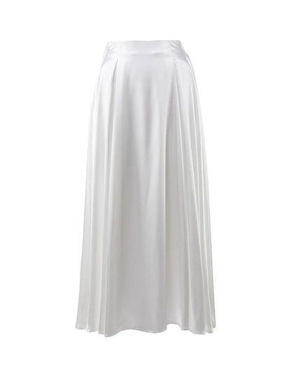 Satin Loose High Waist Classic Maxi Skirt