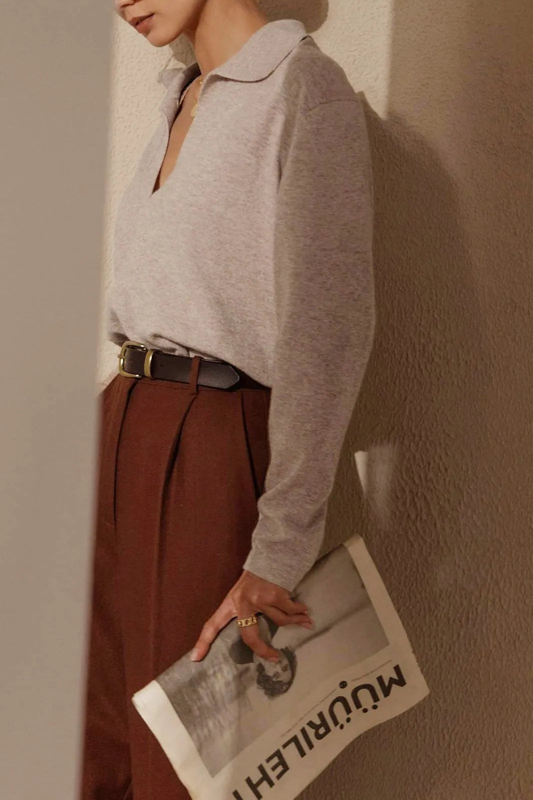 Eliya Long Sleeve Collar Pullover Sweater