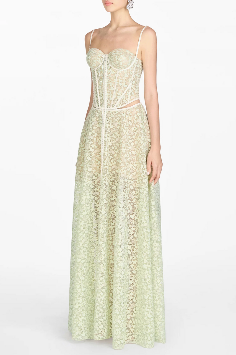 Emani Lace Corset Cutout Maxi Dress - Mint