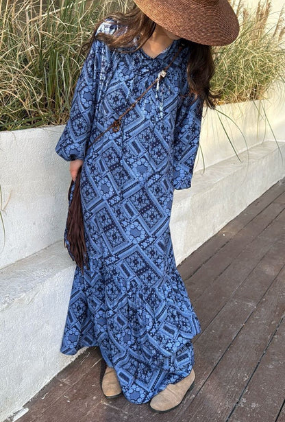 Breeze Cotton Long Dress _ Sweet & Relaxed Travel-ready Loose Fit Gown Flowy Dress