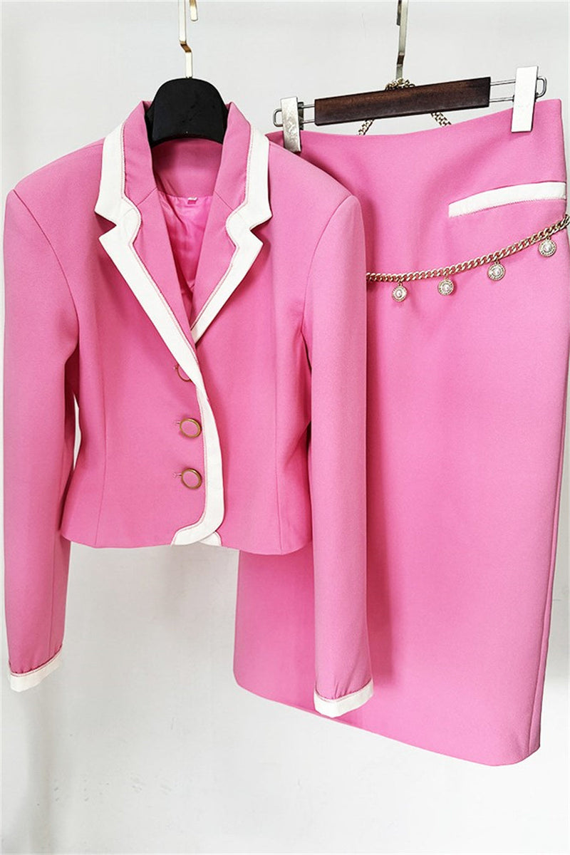 Erika Contrast-trim Jacket Two Piece Set