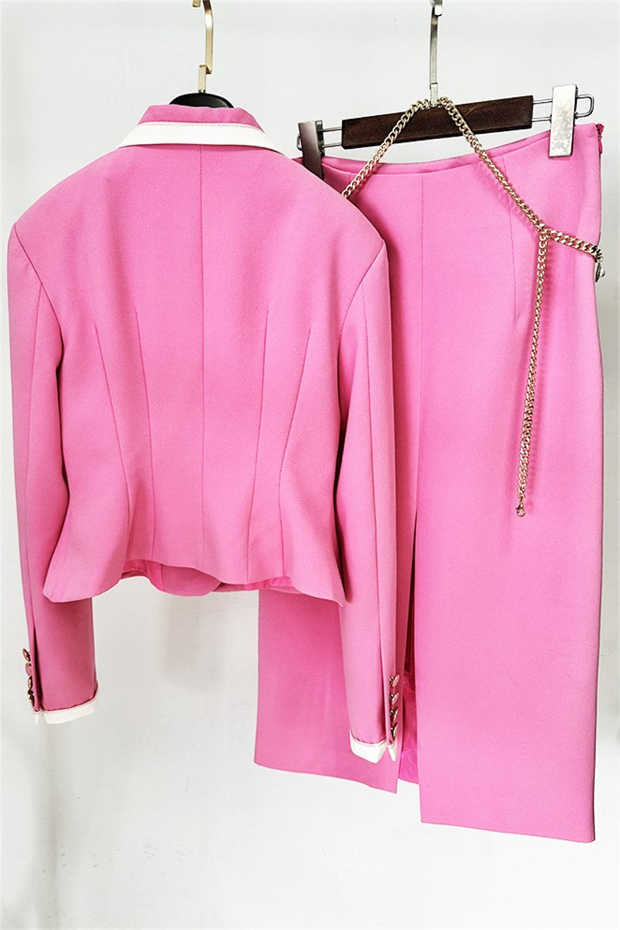 Erika Contrast-trim Jacket Two Piece Set