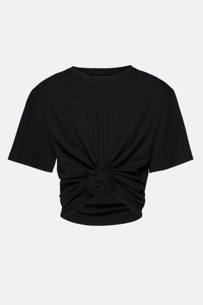 Orlina Knotted T-shirt - Black