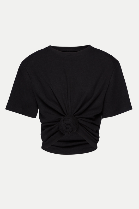 Orlina Knotted T-shirt - Black