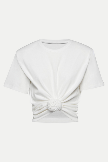 Orlina Knotted T-shirt - White
