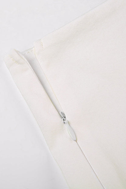 Eyelet Strap A-line Tiered Long Skirt
